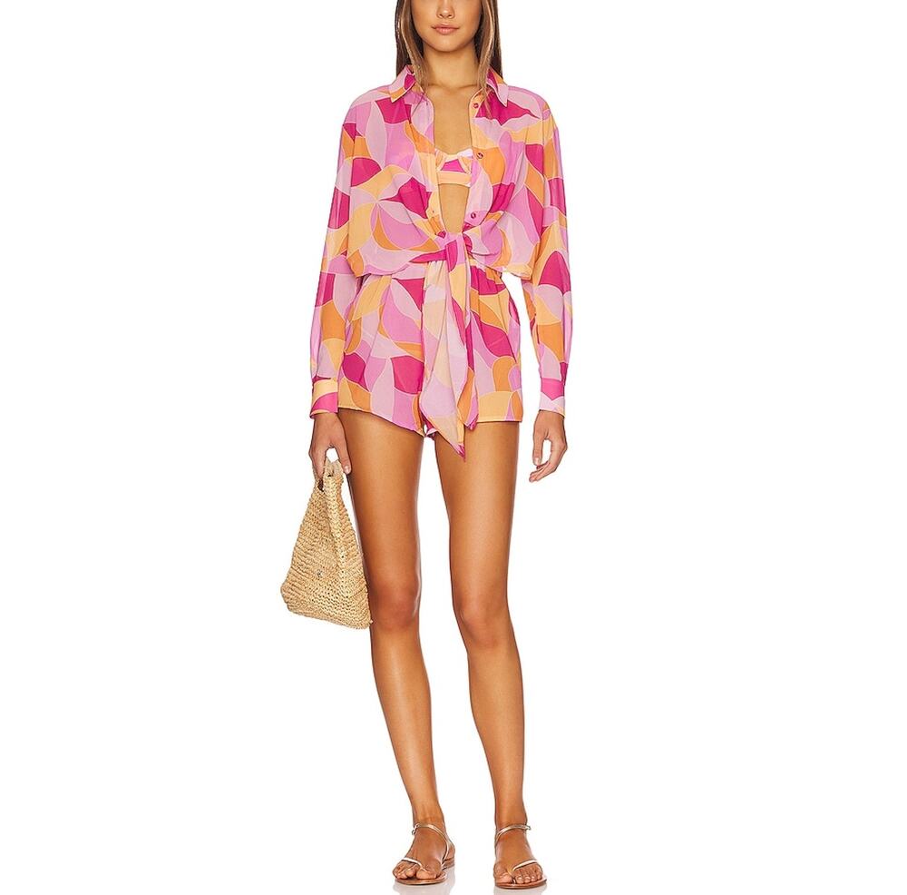 Lovers And Friends Vibrant Multicolor Feelin Groovy Romper Size S